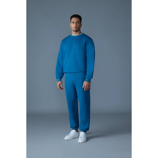Mackage Marvin-R Double Face Jersey Cargo Sweatpants in Tide