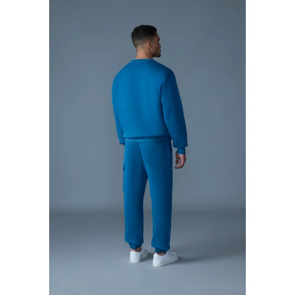 Mackage Marvin-R Double Face Jersey Cargo Sweatpants in Tide
