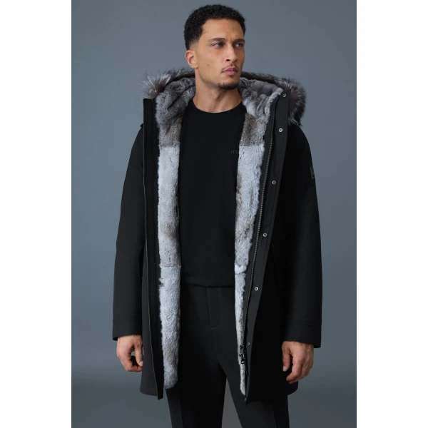 Mackage Moritz-X Fur-Lined Twill Parka in Black