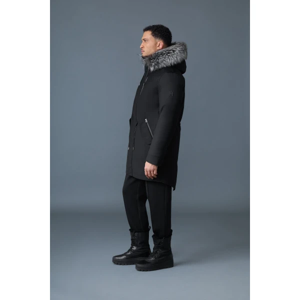 Mackage Moritz-X Fur-Lined Twill Parka in Black