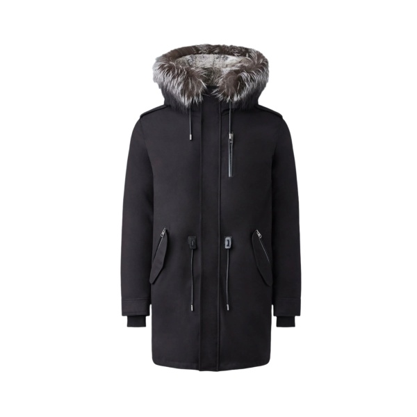 Mackage Moritz-X Fur-Lined Twill Parka in Black