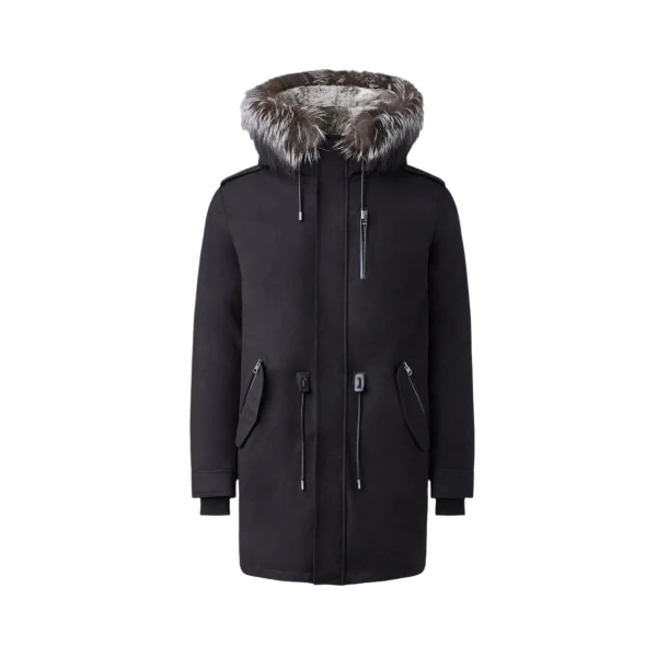 Mackage Moritz-X Fur-Lined Twill Parka in Black