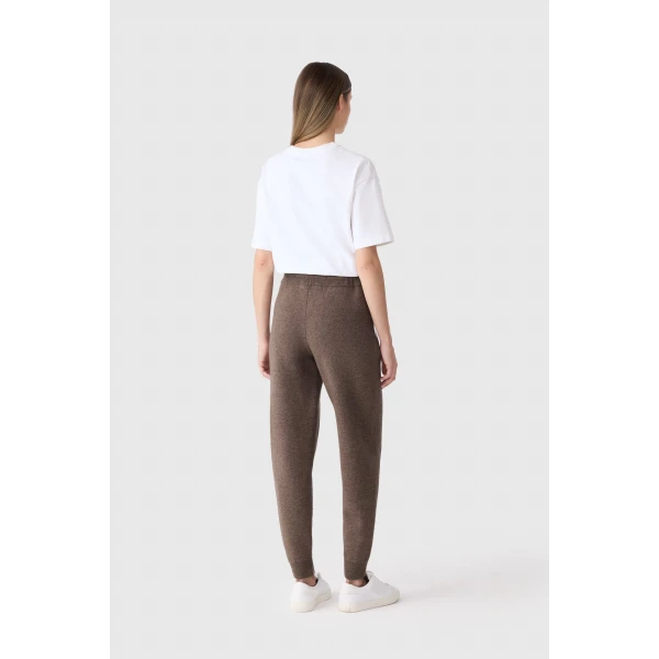 nathaly-z wool cashmere knit sweatpants coffee melange