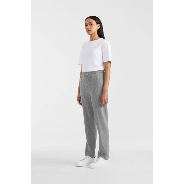 nev-k brushed knit pants light grey mix-cream