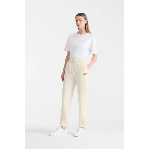 Mackage Nev-R Double-Face Jersey Sweatpants in Cream-Navy