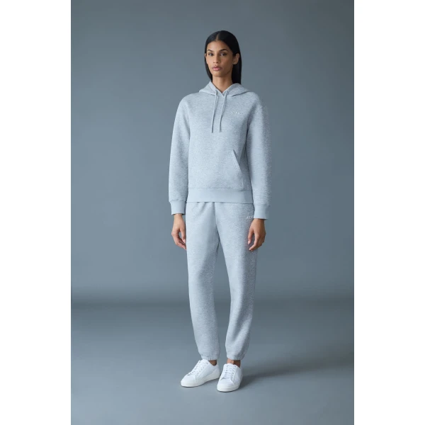 Mackage Nev-R Double-Face Jersey Sweatpants in Light Grey Mix