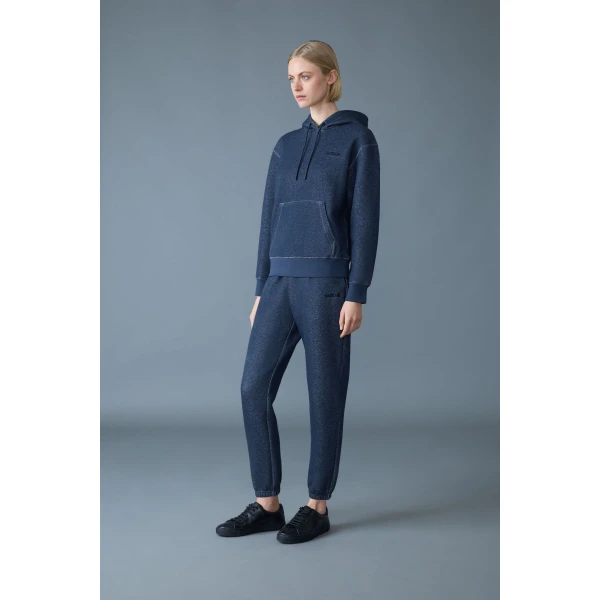 Mackage Nev-R Double-Face Jersey Sweatpants in Navy Melange