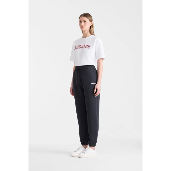 Mackage Nev-R Double-Face Jersey Sweatpants in Navy-White