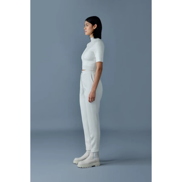 nidya-z straight pleated pants cream