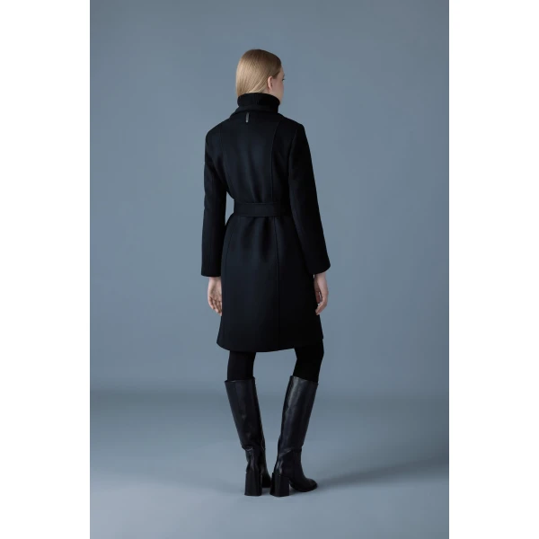 norita 2-in-1 double face wool coat black