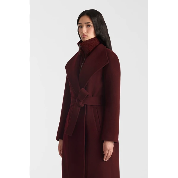norita 2-in-1 double face wool coat garnet