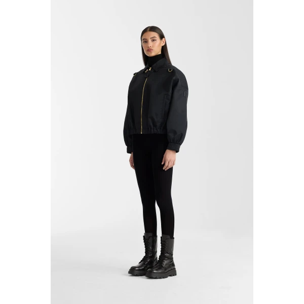 olivera cropped bomber black