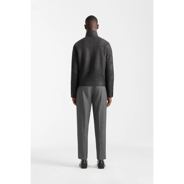 Mackage Otto-PB Pebble Leather Jacket in Black