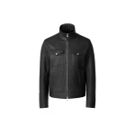 Mackage Otto-PB Pebble Leather Jacket in Black