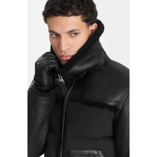 Mackage Ovi Mixed Media Jacket in Black-Black