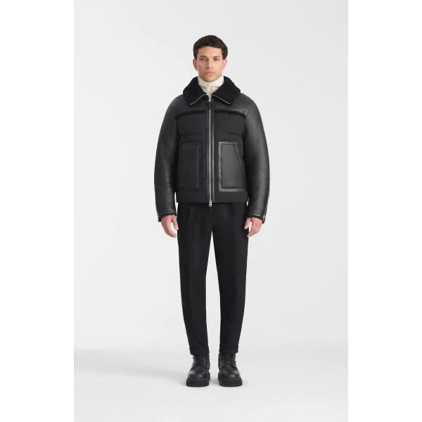 Mackage Ovi Mixed Media Jacket in Black-Black