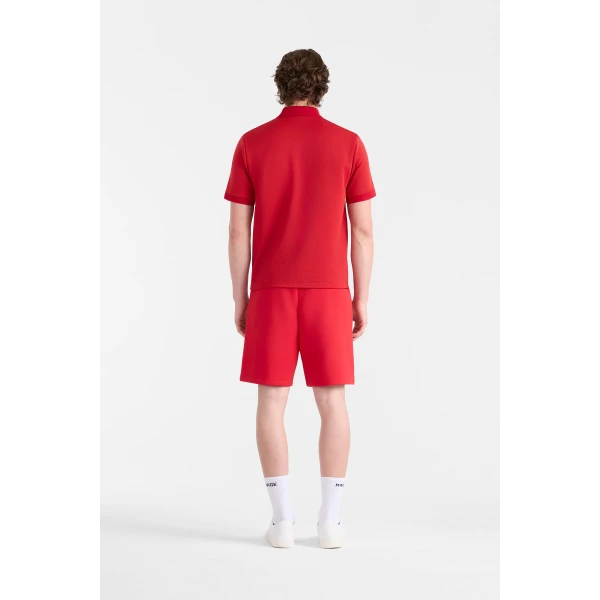 Mackage Pablo-CR Flat Knit Rib Collar Polo in Lava-White