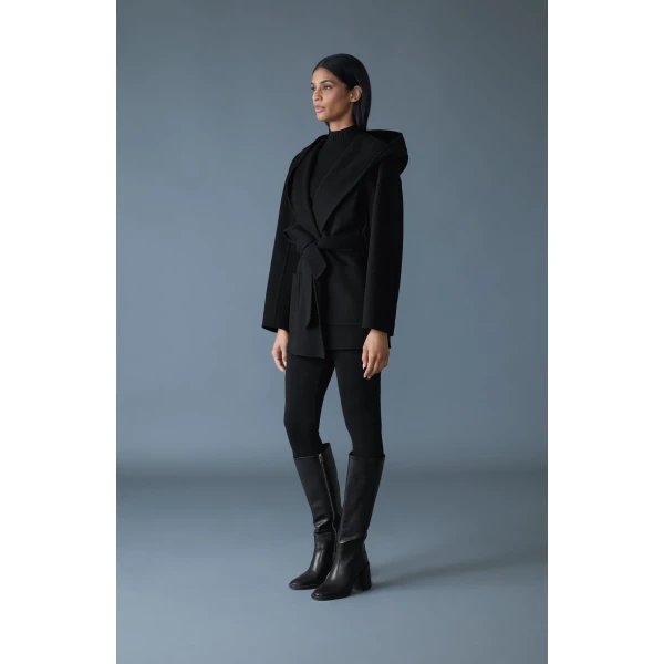 paya-z wool wrap coat black