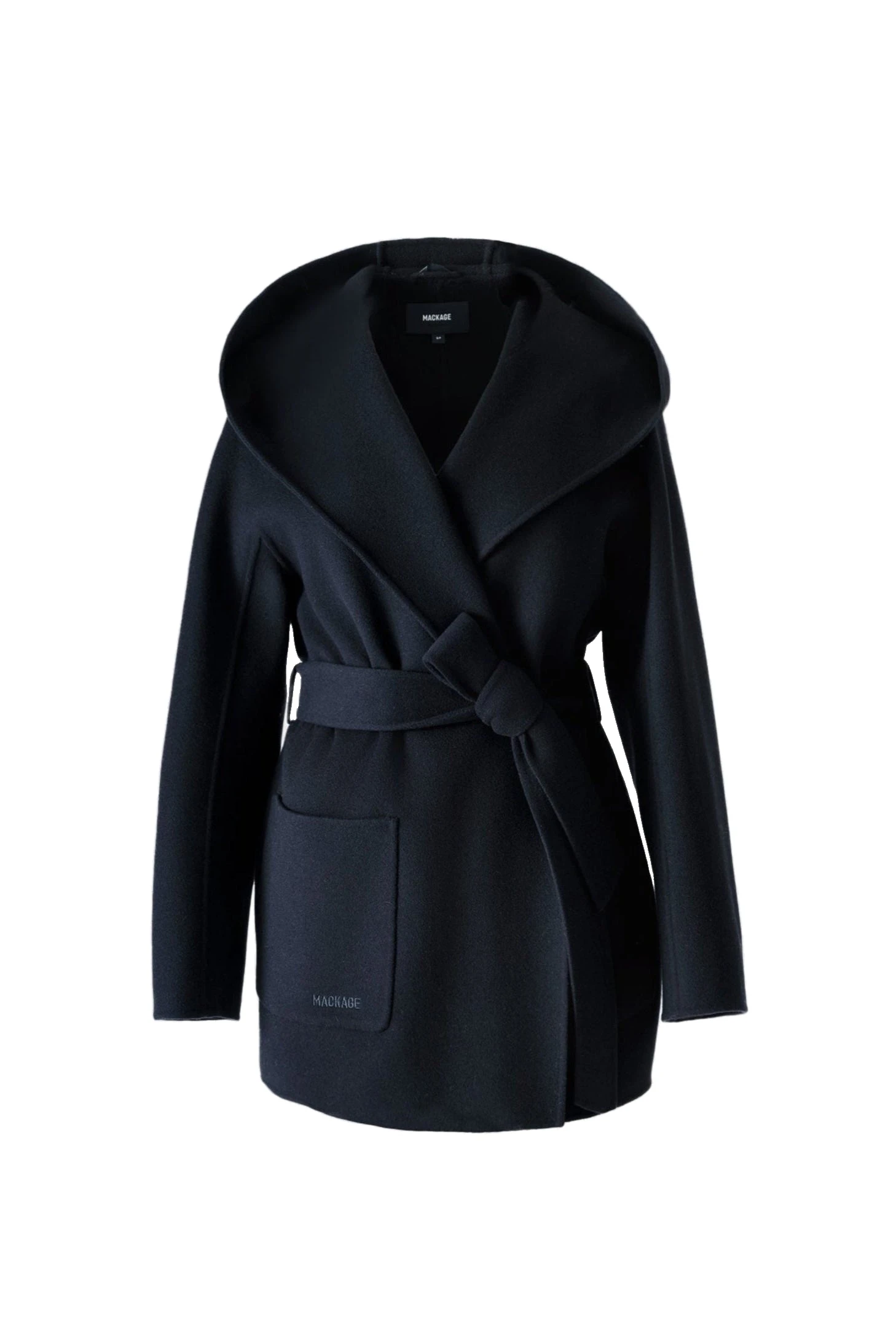 Mackage Paya-Z Wool Wrap Coat in Black mackage paya-z wool wrap coat