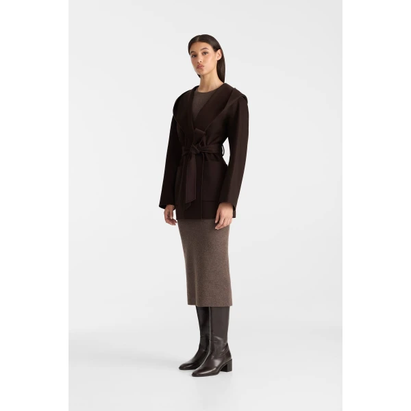 paya-z wool wrap coat coffee