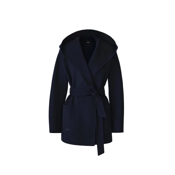 Paya-Z Wool Wrap Coat in Marine Blue
