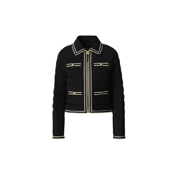 mackage petunia crocheted trim down jacket