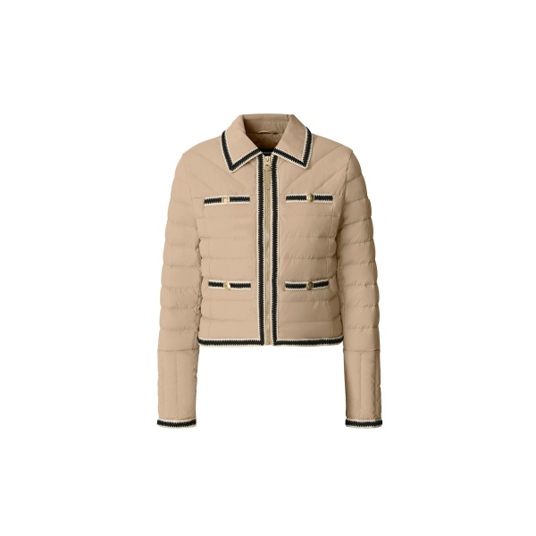 mackage petunia crocheted trim down jacket