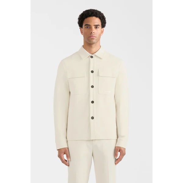 Mackage Porter-K Brushed Knit Shirt Jacket in Cream