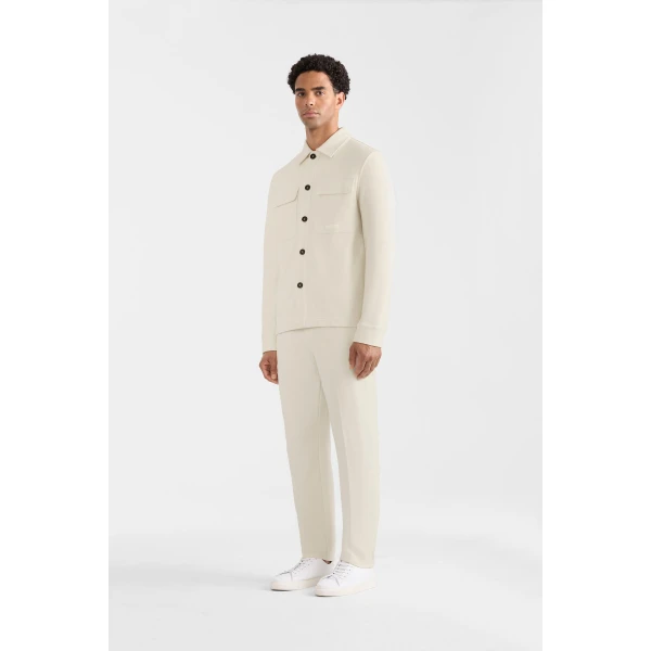 Mackage Porter-K Brushed Knit Shirt Jacket in Cream