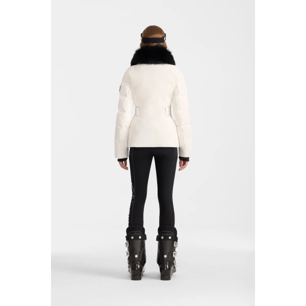 Mackage Rayna-BX Fitted Ski Jacket in Off White, view 6 | Ski jacket | Coveti