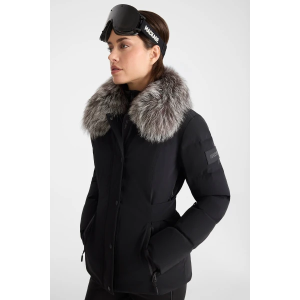 Mackage Rayna-X Fitted Ski Jacket in Black, view 2 | Ski jacket | Coveti