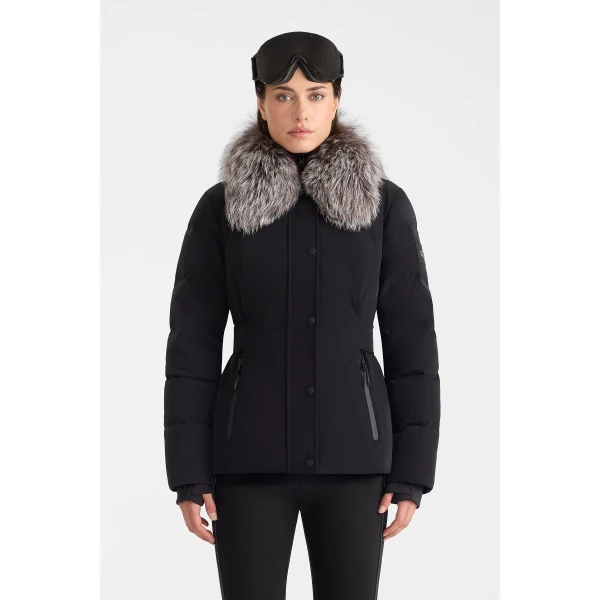 Mackage Rayna-X Fitted Ski Jacket in Black, view 3 | Ski jacket | Coveti