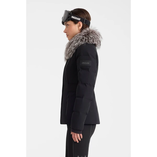 Mackage Rayna-X Fitted Ski Jacket in Black, view 5 | Ski jacket | Coveti