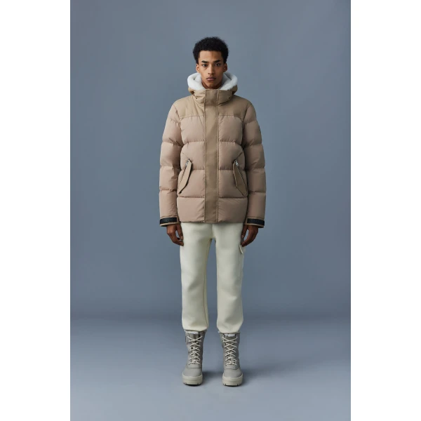 Mackage Riley Classic Down Jacket in Camel, view 3 | Men Jackets | Coveti