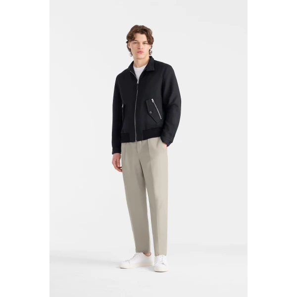 Mackage Royce Wool Gabardine Blouson Jacket in Navy