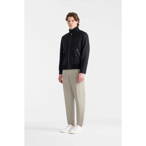 Mackage Royce Wool Gabardine Blouson Jacket in Navy