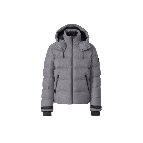 Samuel-FN Flannel Down Ski Jacket in Grey Mix