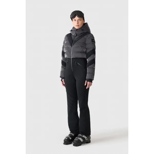 satory-glo high-gloss down ski suit carbon