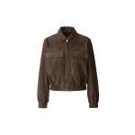 Mackage Senka-SU Patch Pocket Suede Jacket in Umber mackage senka-su patch pocket suede jacket