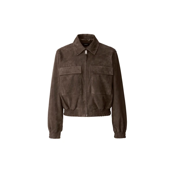 mackage senka-su patch pocket suede jacket