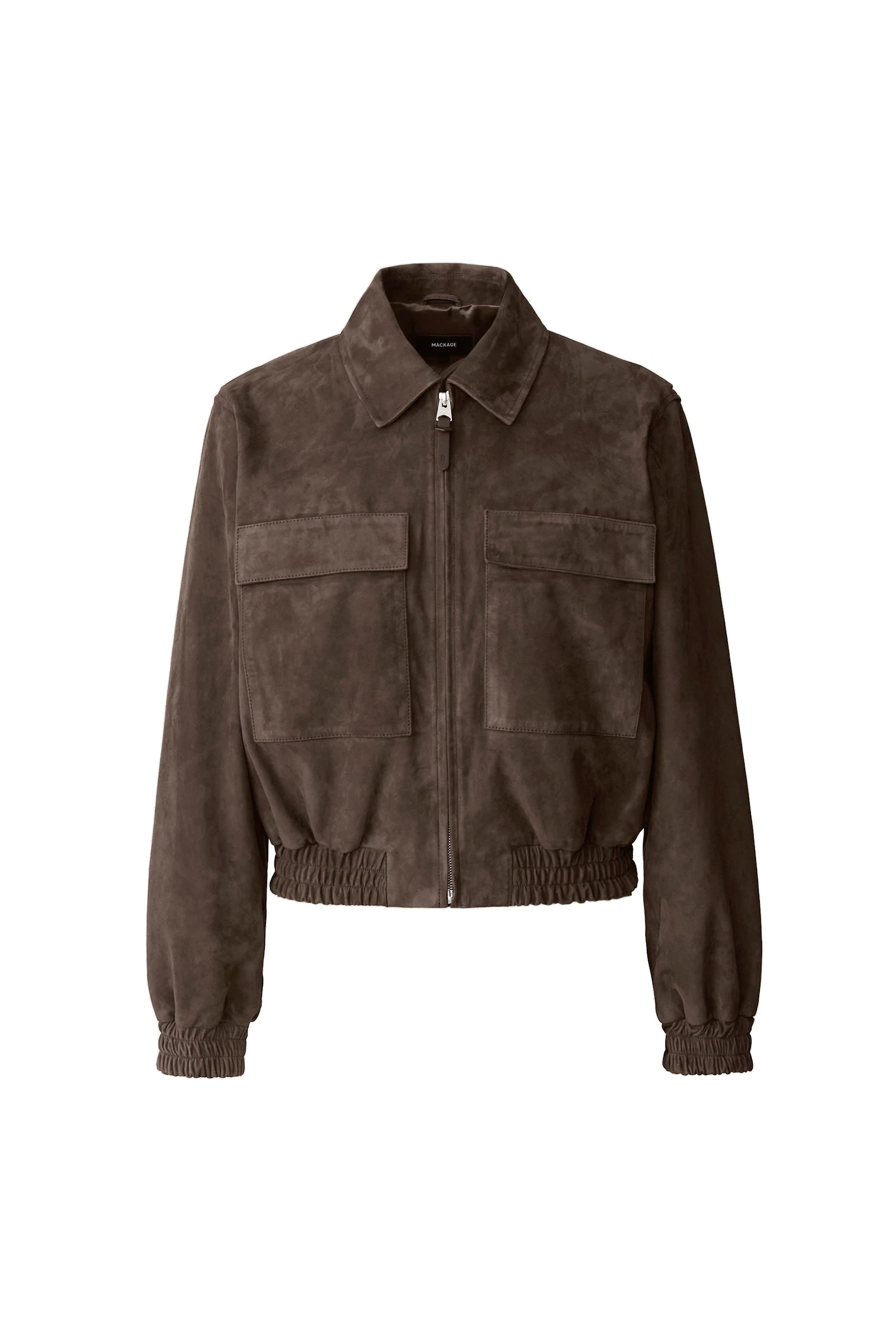 Mackage Senka-SU Patch Pocket Suede Jacket in Umber mackage senka-su patch pocket suede jacket