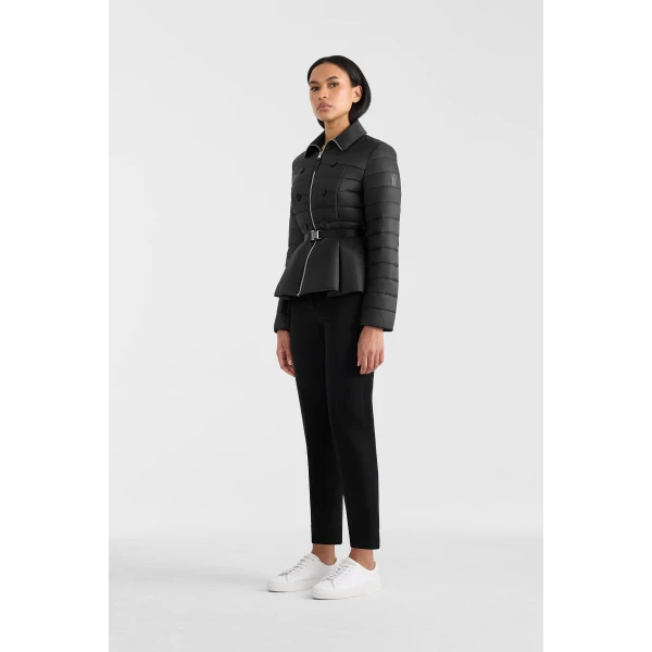 serafina quilted belted jacket black