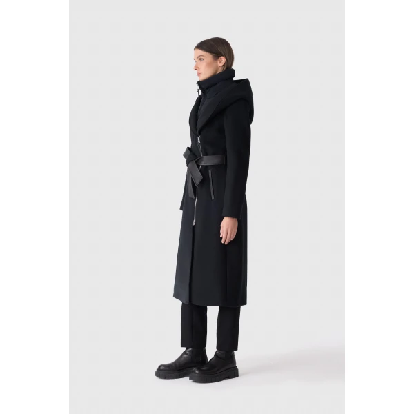 Mackage Shia-LG 2-In-1 Double-Face Wool Coat in Black