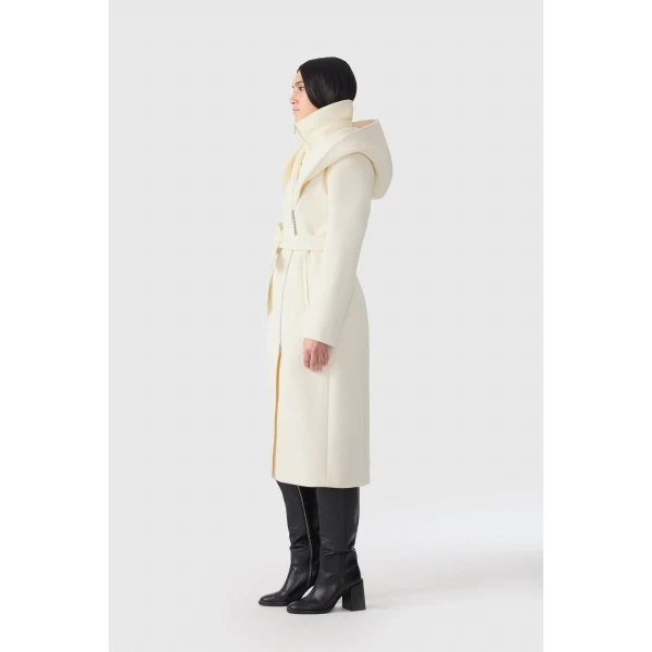 Mackage Shia-LG 2-In-1 Double-Face Wool Coat in Cream