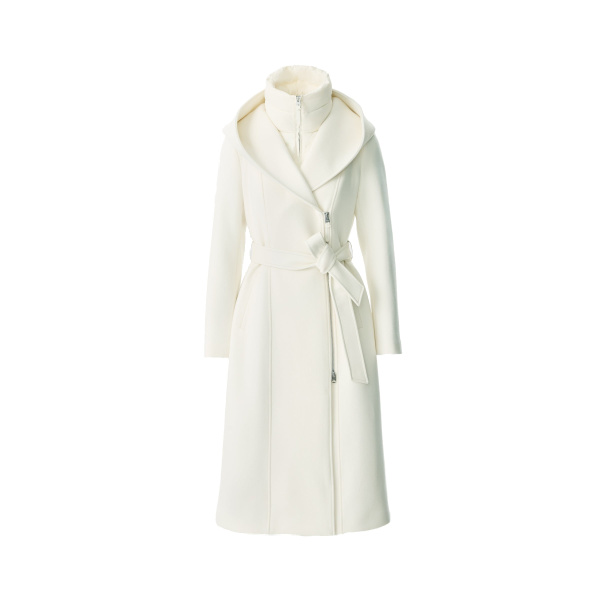 Mackage Shia-LG 2-In-1 Double-Face Wool Coat in Cream