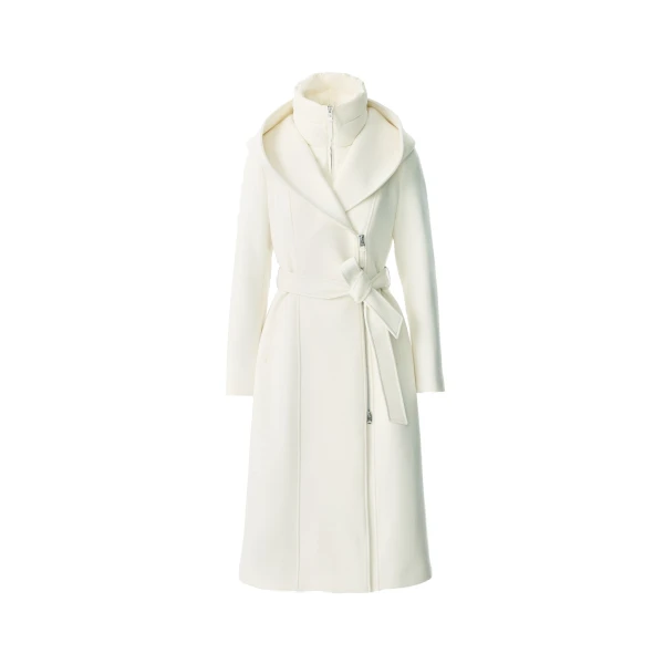 Mackage Shia-LG 2-In-1 Double-Face Wool Coat in Cream