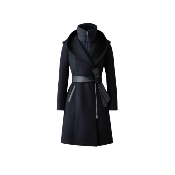 Mackage Shia-SLB 2-In-1 Double-Face Wool Coat in Black