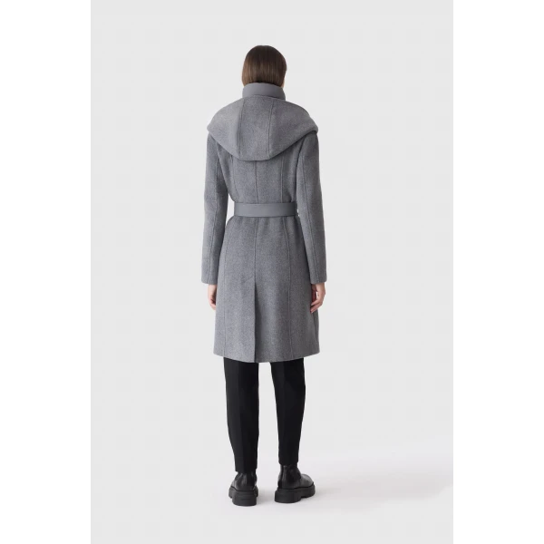 Mackage Shia-SLB 2-In-1 Double-Face Wool Coat in Carbon Mix