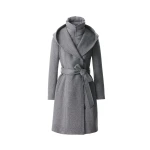 Mackage Shia-SLB 2-In-1 Double-Face Wool Coat in Carbon Mix