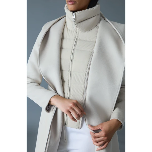 Mackage Shia-SLB 2-In-1 Double-Face Wool Coat in Cream